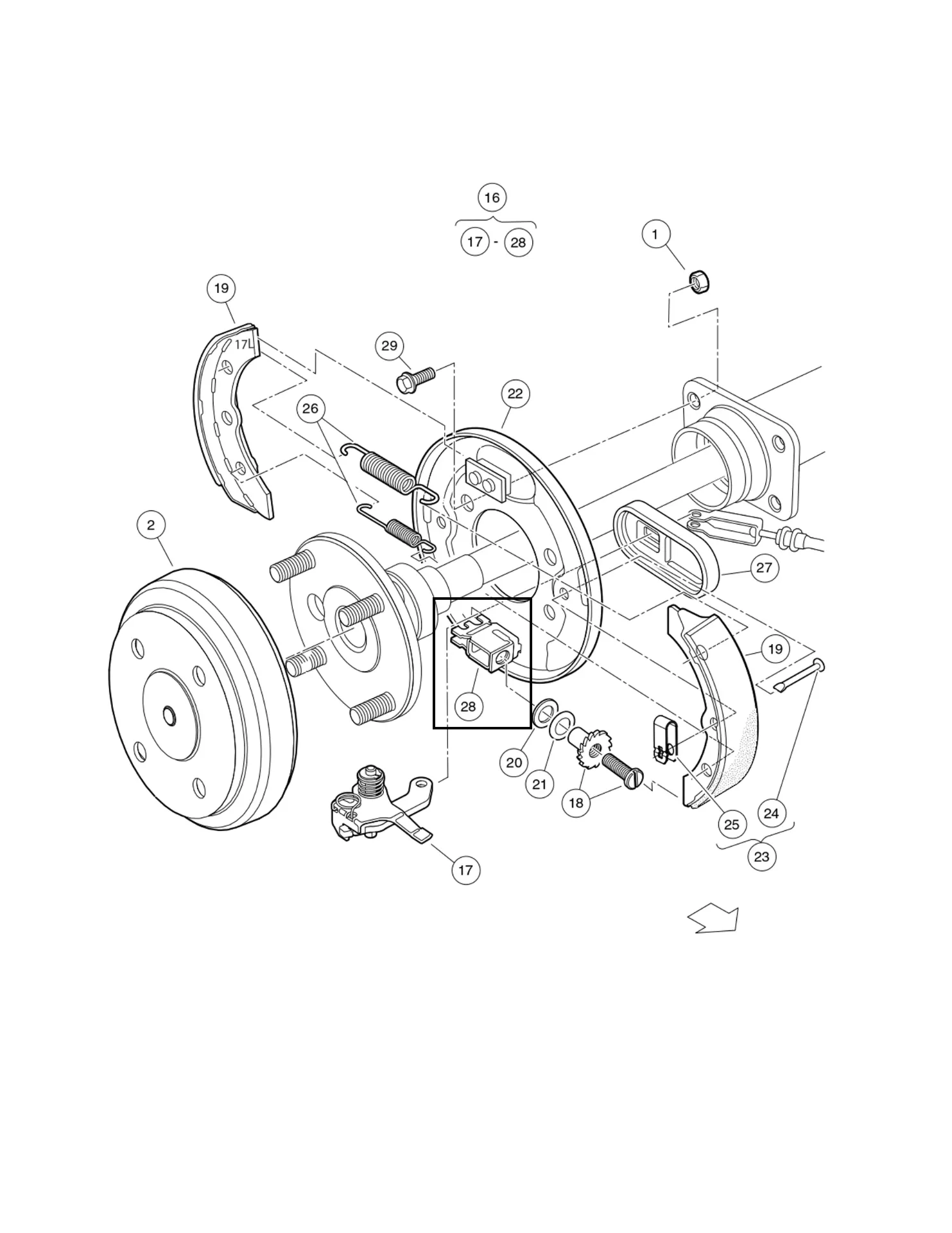 [103483701] Bloc de frein, pièce d'origine Clubcar